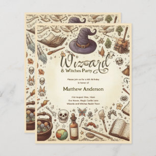 Lámina Asistente para brujas Fiestas Gorras de varas mági