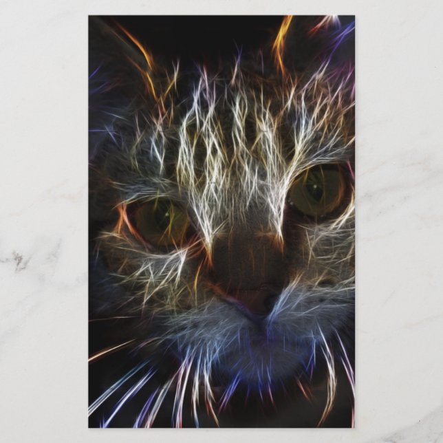 Lámina Asombroso arte facial de gato, hecho de luz - góti (Anverso)