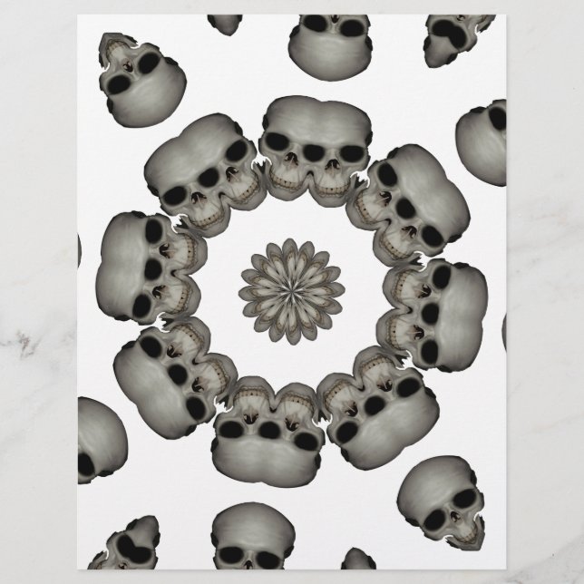 Lámina Asombroso cráneo humano Mandala (Anverso)