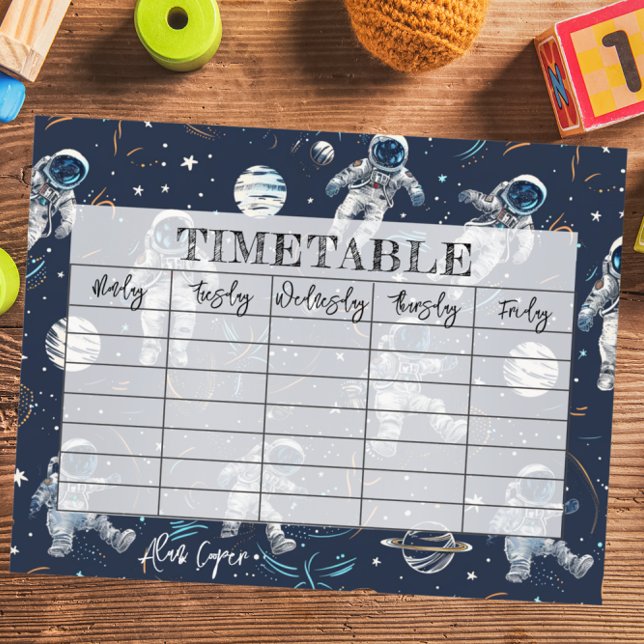 Lámina Astronautas espaciales Estrellas y planetas horari (Subido por el creador)