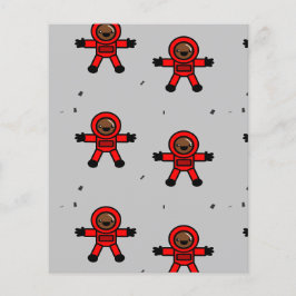 Lámina Astronautas rojos sobre gris