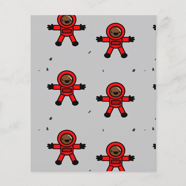 Lámina Astronautas rojos sobre gris (Anverso)