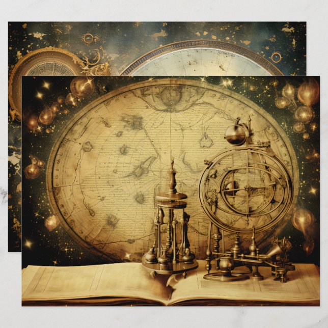 Lámina Astronomía Academia Papel de cuaderno (Anverso / Reverso)