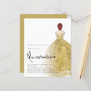 Lámina Auburn Hair QR Quinceañera, Chica de Oro Presupues