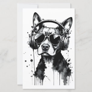 Lámina Auriculares Guay Dog Mascotas cortos Tinta blanca 