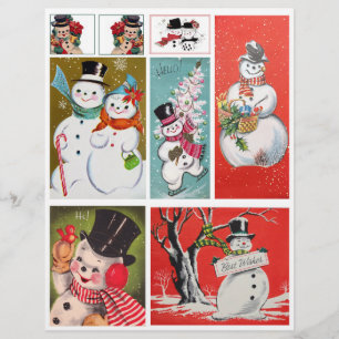 Lámina ¡Auténticos Ilustraciones Snowman de mediados del 
