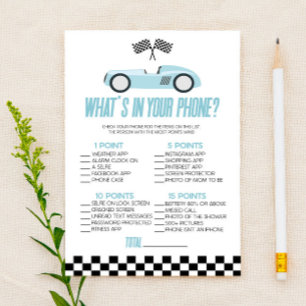 Lámina Auto De Carrera Azul En Tu Juego De Baby Shower De