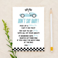 Auto de carreras azules no dicen juego de Baby Sho