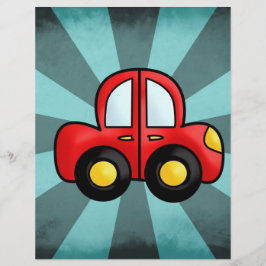 Lámina Auto rojo vintage