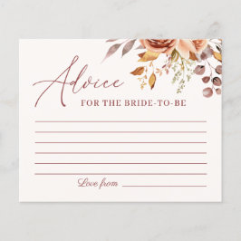 Lámina Autumn Boho Flower Bridal Shower Advisory Card