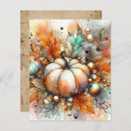 Lámina Autumn Fall Pumpkin Harvest Scrapbook Paper
