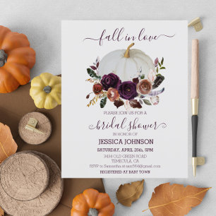 Lámina Autumn Floral Pumpkin Boho Bridal Shower Budget 