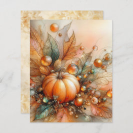 Lámina Autumn Maple Pumpkin Scrapbook Paper