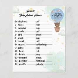 Lámina aventura espera Bear divertido bebé contesta juego