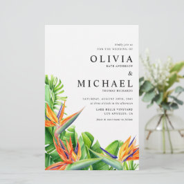 Lámina Aves acuarelas de la invitación a la boda paraíso