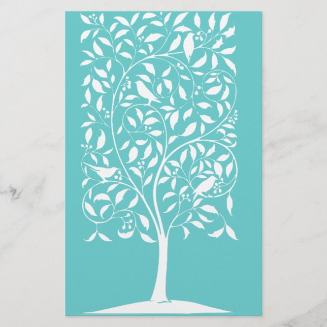 Lámina Aves blancas en el árbol (Anverso)