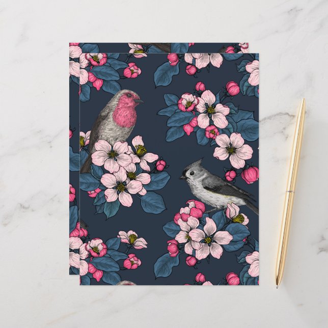 Lámina Aves y flores (Anverso/Reverso In Situ)