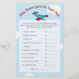 Lámina Avión Baby Shower Adivinar Precio Correcto