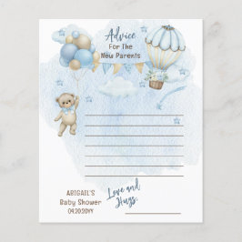 Lámina Aviso de Baby Shower de Teddy Bear Bearly de papel