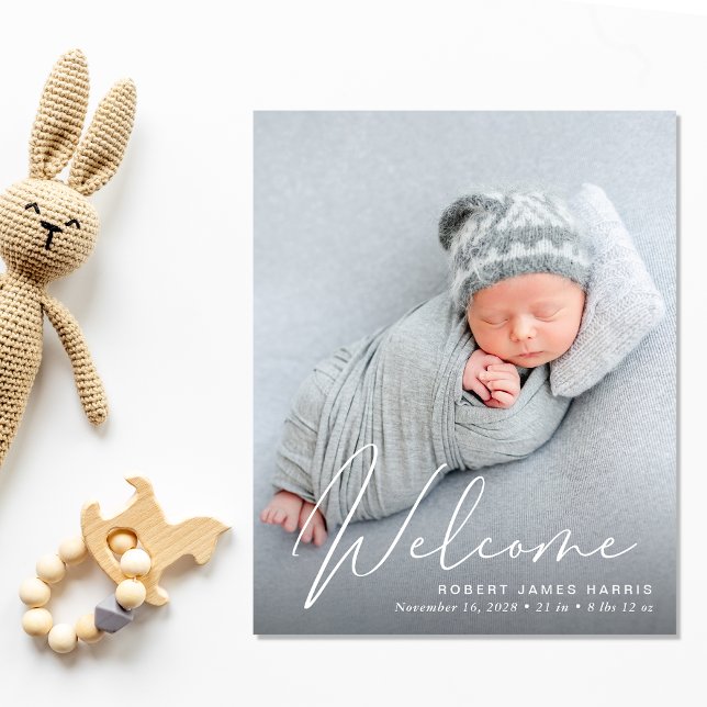 Lámina Aviso de bienvenida de presupuesto 4 anuncio de na (A heartfelt and personalized way to introduce your bundle of joy to the world.)