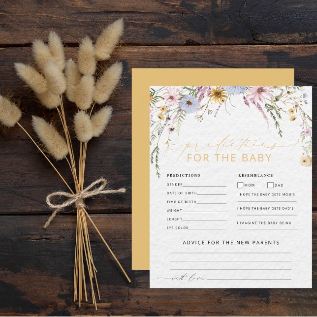 Lámina Aviso y predicciones de Baby Shower de Flor Silves (Subido por el creador)