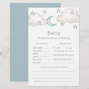 Lámina Aviso y predicciones de Baby Shower de Mint Turquo