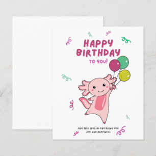 Lámina Axolotl Desea Feliz Cumpleaños A Usted Axolotls