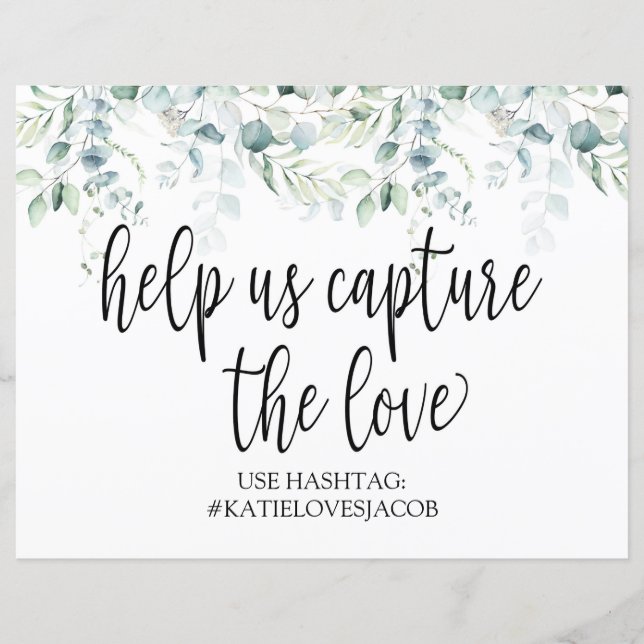 Lámina Ayúdanos a Capturar el Amor - Boda Eucalyptus (Anverso)