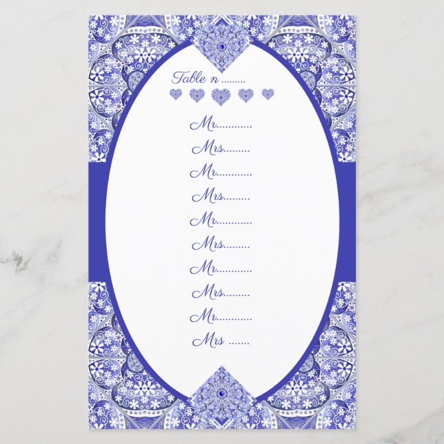 Lámina Azul de encaje cerámico de grecia (Anverso)