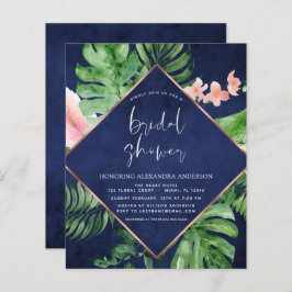 Lámina Azul de la Marina Tropical Bridal Shower Tropical