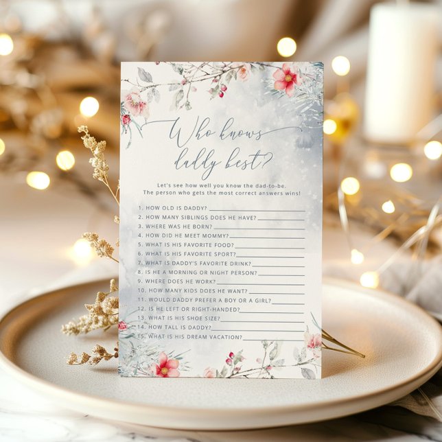 Lámina Azul invernal Quién conoce a papá mejor juego de d (Subido por el creador)