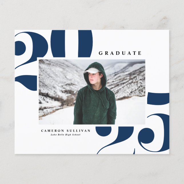 Lámina Azul marino 2025 Audaz Tipografía Graduación fotog (Anverso)