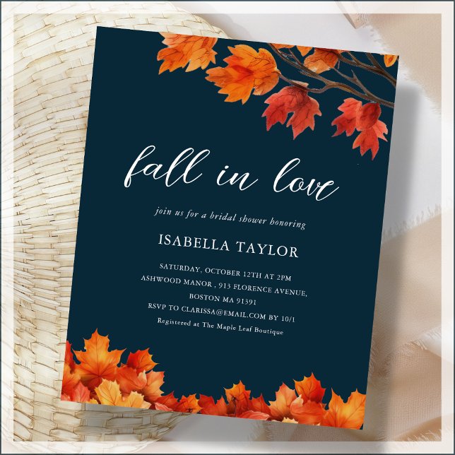 Lámina Azul Marino | Caída en el amor Invitación a la duc (Subido por el creador)