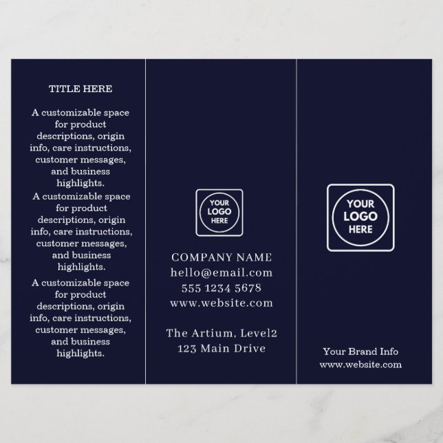 Lámina Azul marino Minimalista | Diseño triple profesiona (Anverso)