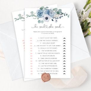 Lámina azul turbio Dijo que dijo que el juego de la ducha