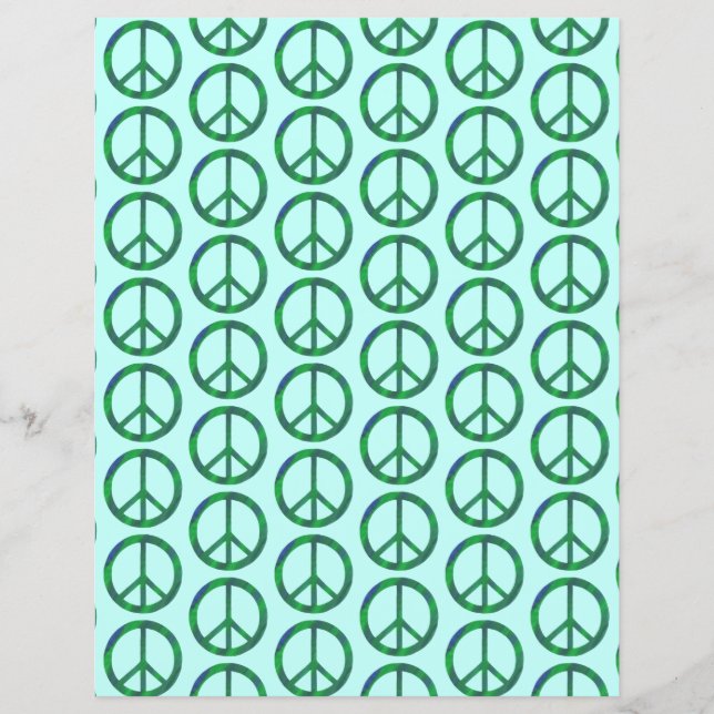 Lámina Azul Verde Mezcla señales de paz, papel de cuadern (Anverso)