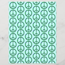 Azul Verde Mezcla señales de paz, papel de cuadern