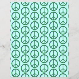 Lámina Azul Verde Mezcla señales de paz, papel de cuadern