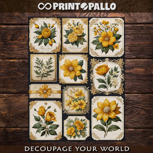 Lámina Azulejos de flores como elementos decorativos #3
