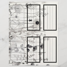 Lámina B&W Wildflowers Suzy's Garden 5 Blank Personalizab