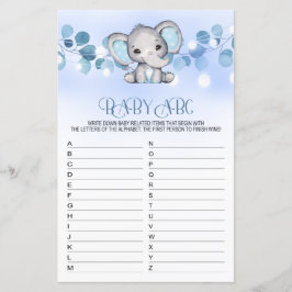 Lámina Baby ABC Baby Shower Game BLUE ELEPHANT