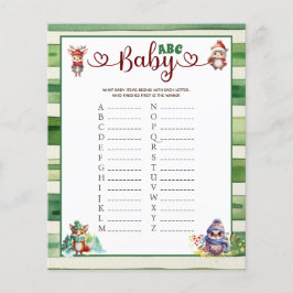 Lámina Baby ABC Navidades Animal Baby Shower Game