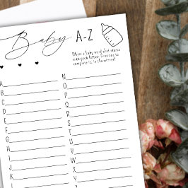 Lámina Baby ABC Shower Game