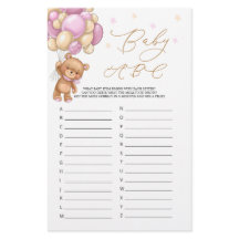 Baby Alphabet ABC Game Teddy Bear Baby Shower