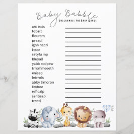 Lámina Baby Babble - Baby Themed Word Scramble