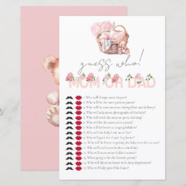 Lámina Baby Basket Baby Shower adivina quién es el juego