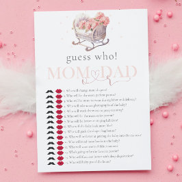 Lámina Baby Basket Baby Shower adivina quién es el juego