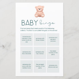 Lámina Baby Bingo | Juegos para Baby Shower de Niño