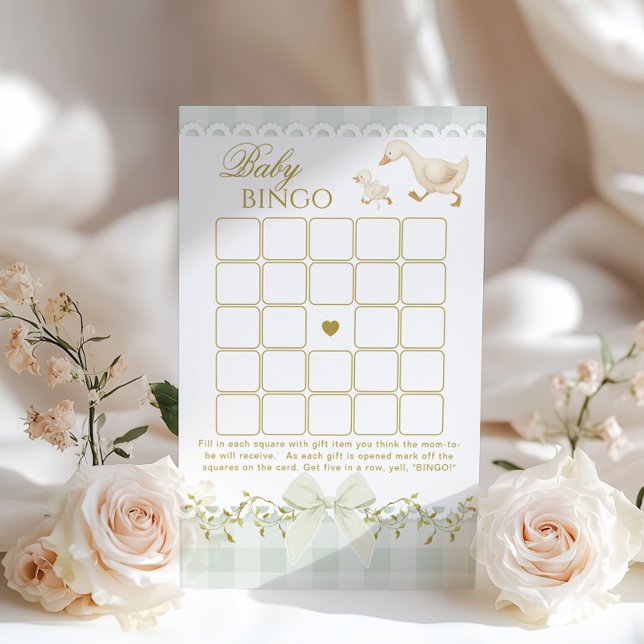 Lámina Baby Bingo Silly Goose Sage Baby Shower game (Subido por el creador)