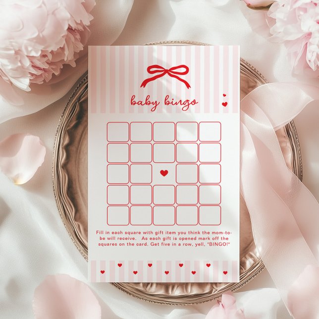 Lámina Baby BIngo Sweetheart Red Bow Valentines game (Subido por el creador)